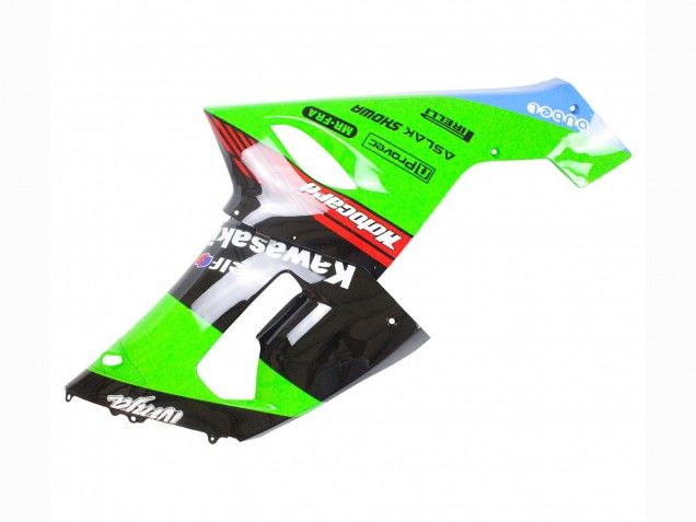 2005-2006 Kawasaki ZX6R Motorcycle Fairings - Green Red Black Elf 66