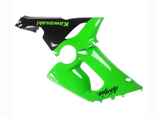 2005-2006 Kawasaki ZX6R Motorcycle Fairings - Green Black Ninja