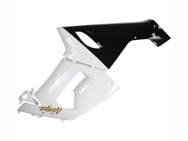 2005-2006 Kawasaki ZX6R Motorcycle Fairings - White Black Gold Ninja