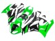 2009-2012 Kawasaki ZX6R Motorcycle Fairings - Green Glossy Black