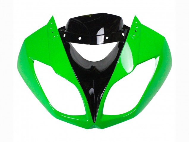 2009-2012 Kawasaki ZX6R Motorcycle Fairings - Green Glossy Black