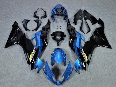 2009-2012 Kawasaki ZX6R Motorcycle Fairings - Blue Glossy Black Yellow