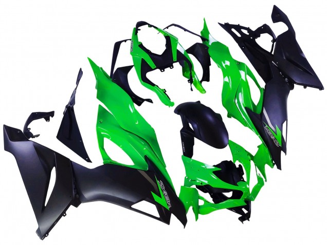 2019-2022 Kawasaki ZX6R Motorcycle Fairings - Green Matte Black
