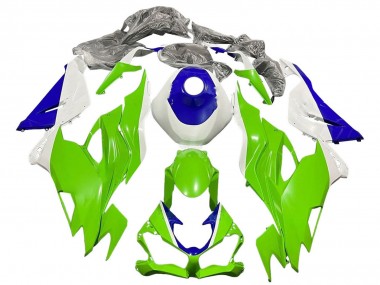 2019-2022 Kawasaki ZX6R Motorcycle Fairings - White Blue Green