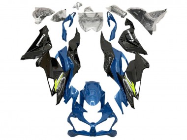 2019-2022 Kawasaki ZX6R Motorcycle Fairings - Blue Yellow White Glossy Black
