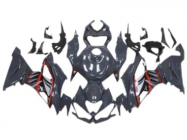 2019-2022 Kawasaki ZX6R Motorcycle Fairings - Nardo Grey Red White Shark