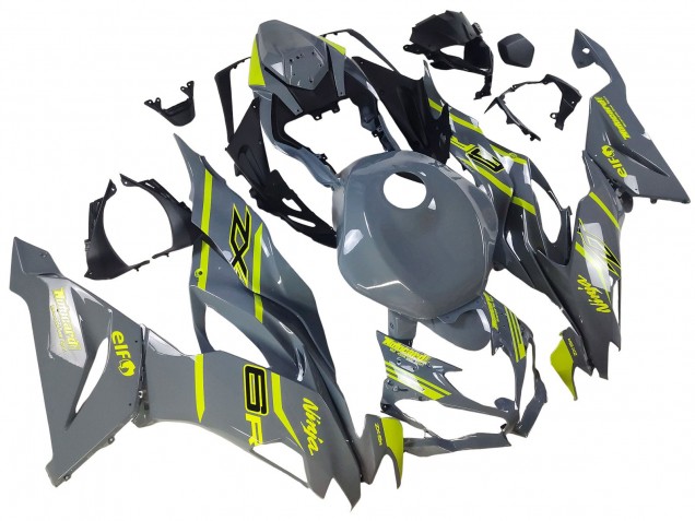 2019-2022 Kawasaki ZX6R Motorcycle Fairings - Nardo Grey Yellow