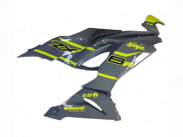 2019-2022 Kawasaki ZX6R Motorcycle Fairings - Nardo Grey Yellow