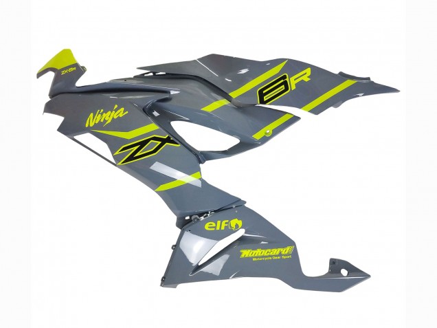 2019-2022 Kawasaki ZX6R Motorcycle Fairings - Nardo Grey Yellow