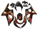 2000-2002 Suzuki GSXR1000 Motorcycle Fairings - Glossy Black Orange Flame