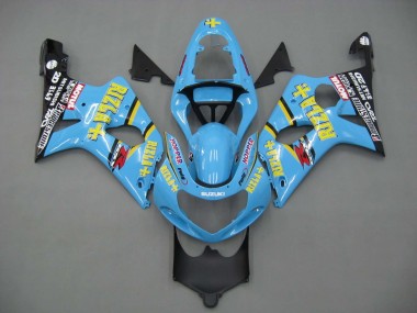 2000-2002 Suzuki GSXR1000 Motorcycle Fairings - Light Blue Yellow Black Motul Rizla