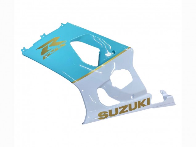 2003-2004 Suzuki GSXR 1000 Motorcycle Fairings - White Light Blue Gold