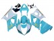 2003-2004 Suzuki GSXR 1000 Motorcycle Fairings - White Light Blue Gold