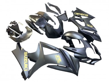 2007-2008 Suzuki GSXR 1000 Motorcycle Fairings - Matte Black Gold Decal