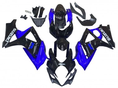 2007-2008 Suzuki GSXR 1000 Motorcycle Fairing Kits - Blue Glossy Black