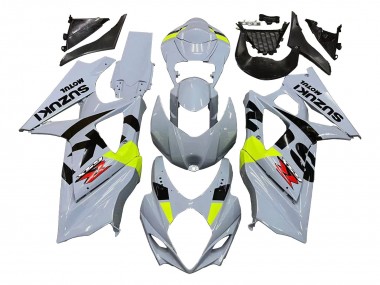 2007-2008 Suzuki GSXR 1000 Motorcycle Fairings - Light Grey Green Black