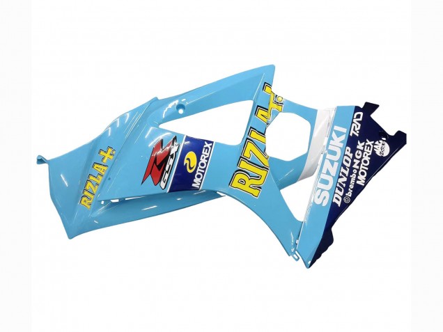 2007-2008 Suzuki GSXR 1000 Motorcycle Fairings - Light Blue Yellow Black Motul Rizla
