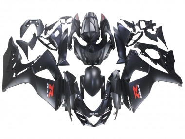 2007-2008 Suzuki GSXR 1000 Motorcycle Fairings - Matte Black Red Decal