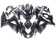 2007-2008 Suzuki GSXR 1000 Motorcycle Fairings - Matte Black Red Decal