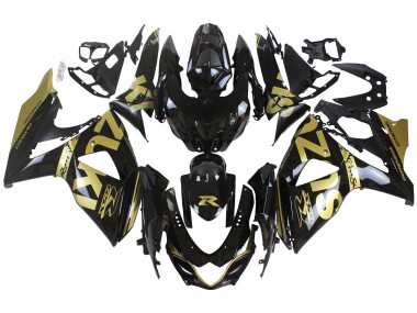 2009-2016 Suzuki GSXR 1000 Motorcycle Fairings - Glossy Black Gold
