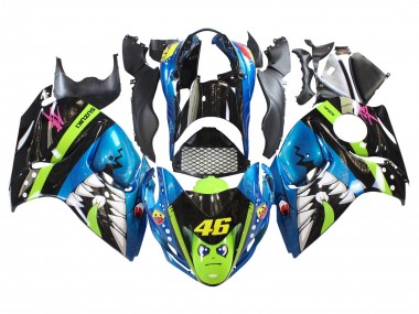 2008-2020 Blue Green Black Shark 46 Suzuki GSXR 1300 Hayabusa Motorcycle Fairings
