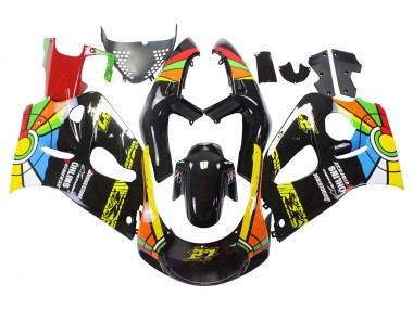1996-2000 Suzuki GSXR 600 / GSXR 750 Motorcycle Fairings - Black Multicolor 27