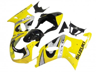 2001-2003 Suzuki GSXR 600 / GSXR 750 Motorcycle Fairing Kits - Yellow Silver Glossy Black
