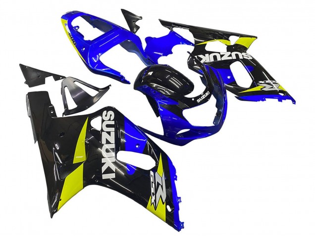 2001-2003 Suzuki GSXR 600 / GSXR 750 Motorcycle Fairings - Blue Yellow Glossy Black