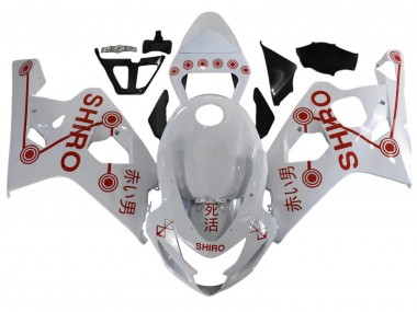 2001-2003 Suzuki GSXR 600 / GSXR 750 Motorcycle Fairings - White Red Shiro