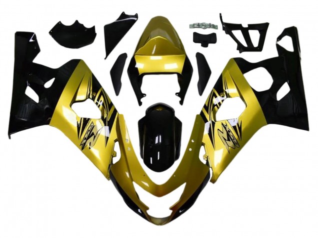2004-2005 Suzuki GSXR 600 / GSXR 750 Motorcycle Fairings - Gold Black