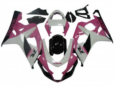 2004-2005 Suzuki GSXR 600 / GSXR 750 Motorcycle Fairings - White Pink Black