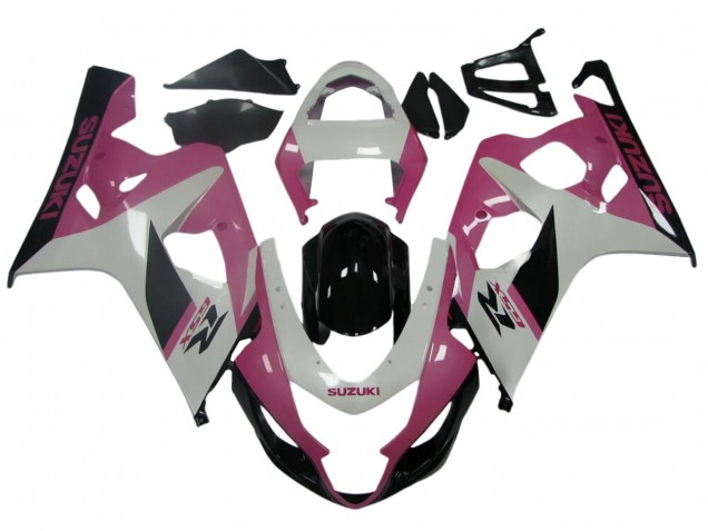 2004-2005 Suzuki GSXR 600 / GSXR 750 Motorcycle Fairings - White Pink Black