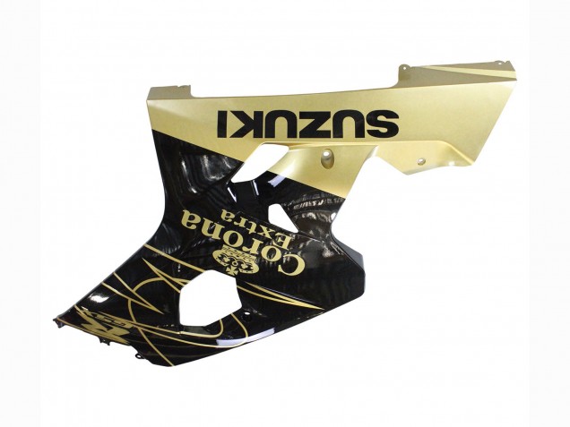 2004-2005 Suzuki GSXR 600 / GSXR 750 Motorcycle Fairings - Glossy Black Gold Corona