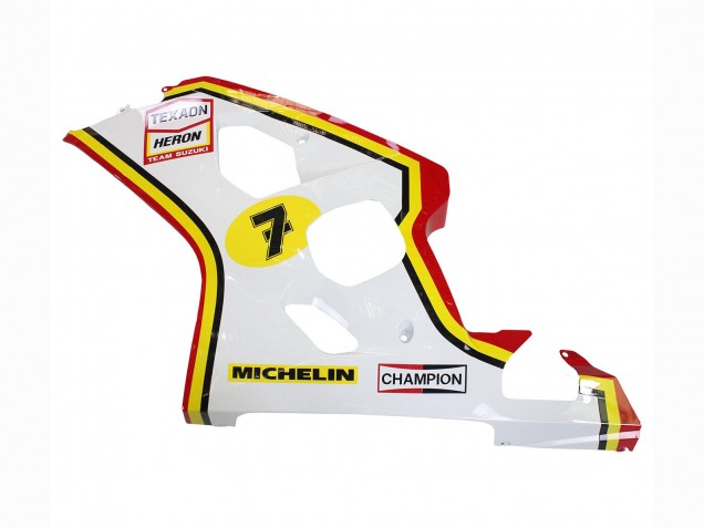 2004-2005 Suzuki GSXR 600 / GSXR 750 Motorcycle Fairings - White Red Yellow Michelin Texaon Heron 7