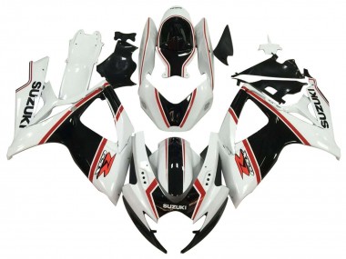 2006-2007 Suzuki GSXR 600 / GSXR 750 Motorcycle Fairing - White Black Red