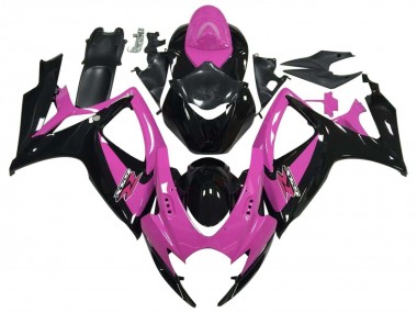 2006-2007 Suzuki GSXR 600 / GSXR 750 Motorcycle Fairing - Pink Glossy Black