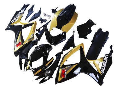 2006-2007 Suzuki GSXR 600 / GSXR 750 Motorcycle Fairings - Gold Glossy Black Red