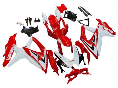 2008-2010 Suzuki GSXR 600 / GSXR 750 Motorcycle Fairings - White Red Black