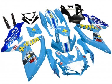 2008-2010 Suzuki GSXR 600 / GSXR 750 Motorcycle Fairings - Blue Yellow Rizla