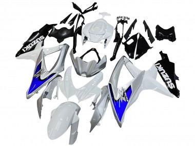 2008-2010 Suzuki GSXR 600 / GSXR 750 Motorcycle Fairings - White Silver Blue Black