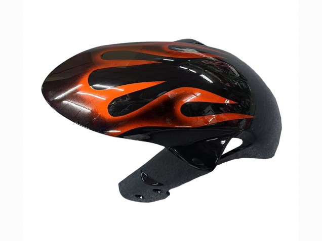 2008-2010 Suzuki GSXR 600 / GSXR 750 Motorcycle Fairings - Glossy Black Orange Flame