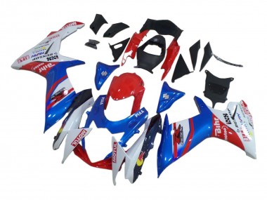 2008-2010 Suzuki GSXR 600 / GSXR 750 Motorcycle Fairings - White Red Blue