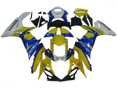 2011-2024 Suzuki GSXR 600 / GSXR 750 Motorcycle Fairings - White Yellow Blue Alstare Corona Extra