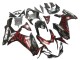 2011-2024 Suzuki GSXR 600 / GSXR 750 Motorcycle Fairings - Glossy Black Red Flame