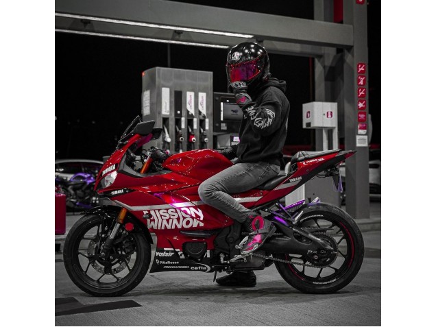 2019-2021 Yamaha YZF R3/R25 Motorcycle Fairings - Dark Red White Silver Black Valsir