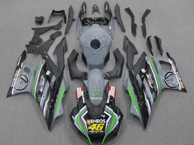 2022-2024 Yamaha YZF R3/R25 Motorcycle Fairings - Nardo Grey Green Black Monster ENEOS 46