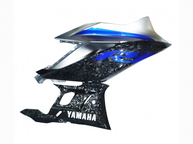 2022-2024 Yamaha YZF R3/R25 Motorcycle Fairings - Marble Black Silver Blue Forged Carbon Fiber Style