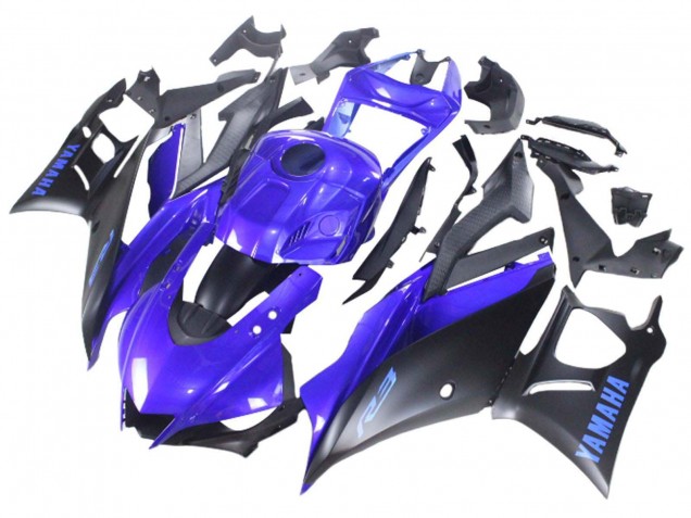 2022-2024 Yamaha YZF R3/R25 Motorcycle Fairing - Blue Matte Black