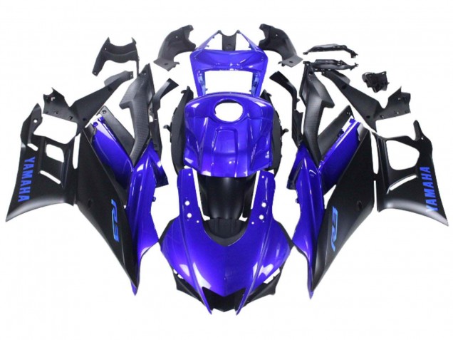 2022-2024 Yamaha YZF R3/R25 Motorcycle Fairing - Blue Matte Black