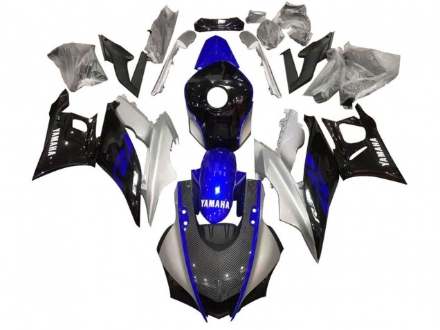 2022-2024 Yamaha YZF R3/R25 Motorcycle Fairing - Silver Blue Black Carbon Fiber Style